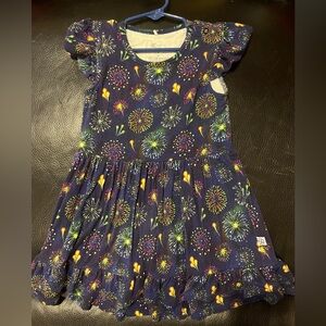 Ollee and Belle bamboo 4T Fireworks twirl dress